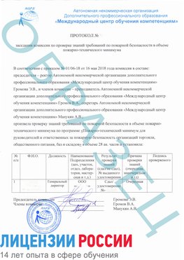 Образец протокола пожарно-техническому минимума Донецк Обучение пожарно техническому минимуму